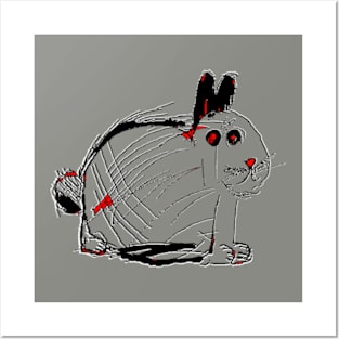 rabbit bunny childrens drawing Posters and Art